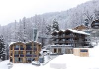 Vista do hotel no inverno