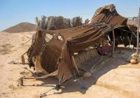 Tenda berbere em Matmata, Tunísia.