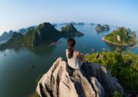 Vista aérea, Halong Bay, Vietnã