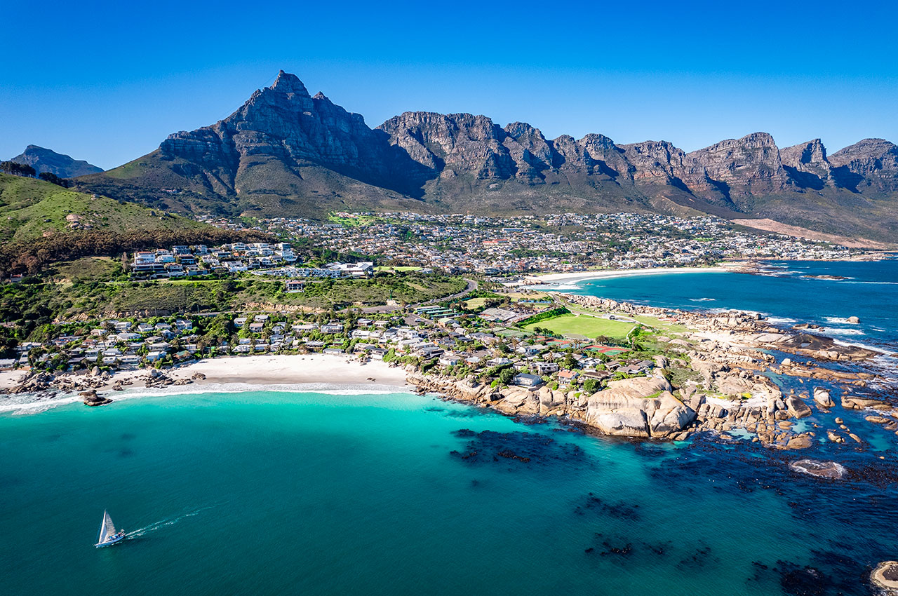 Africa do sul cape town clifton beach aerial