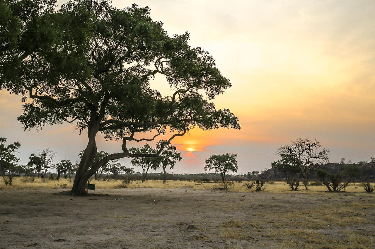 Pôr do sol em Botswana