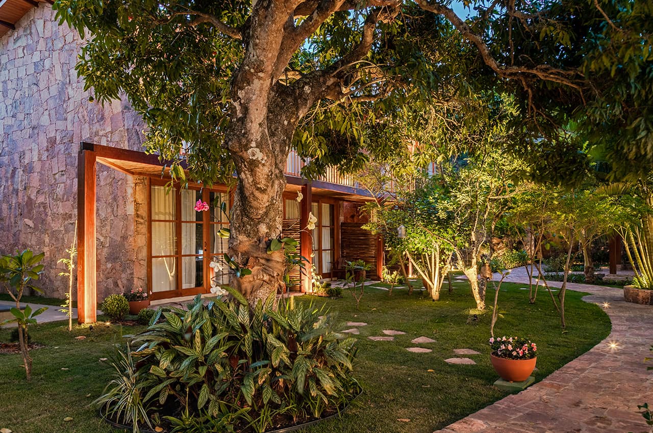 Chapada diamantina refugio na serra area externa luzes