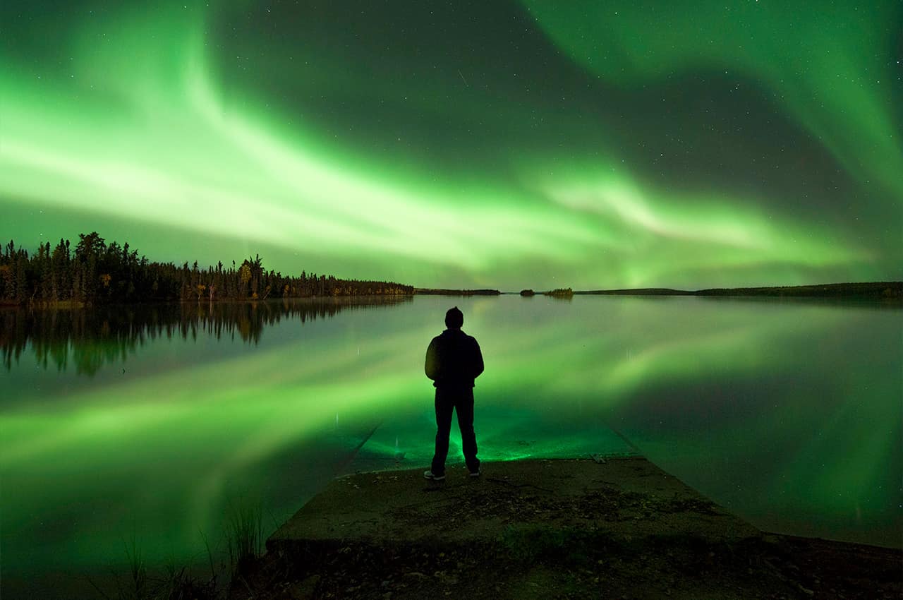 Canada aurora boreal lago