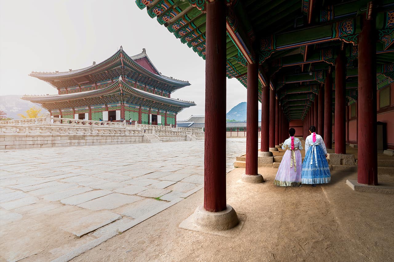 Coreiadosul seoul palacio gyeongbokgung hanbok
