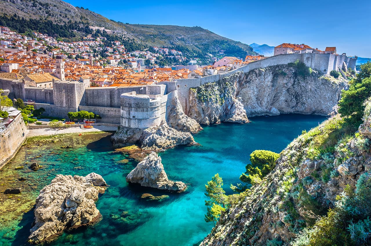 Vista aérea da cidade antiga de Dubrovnik
