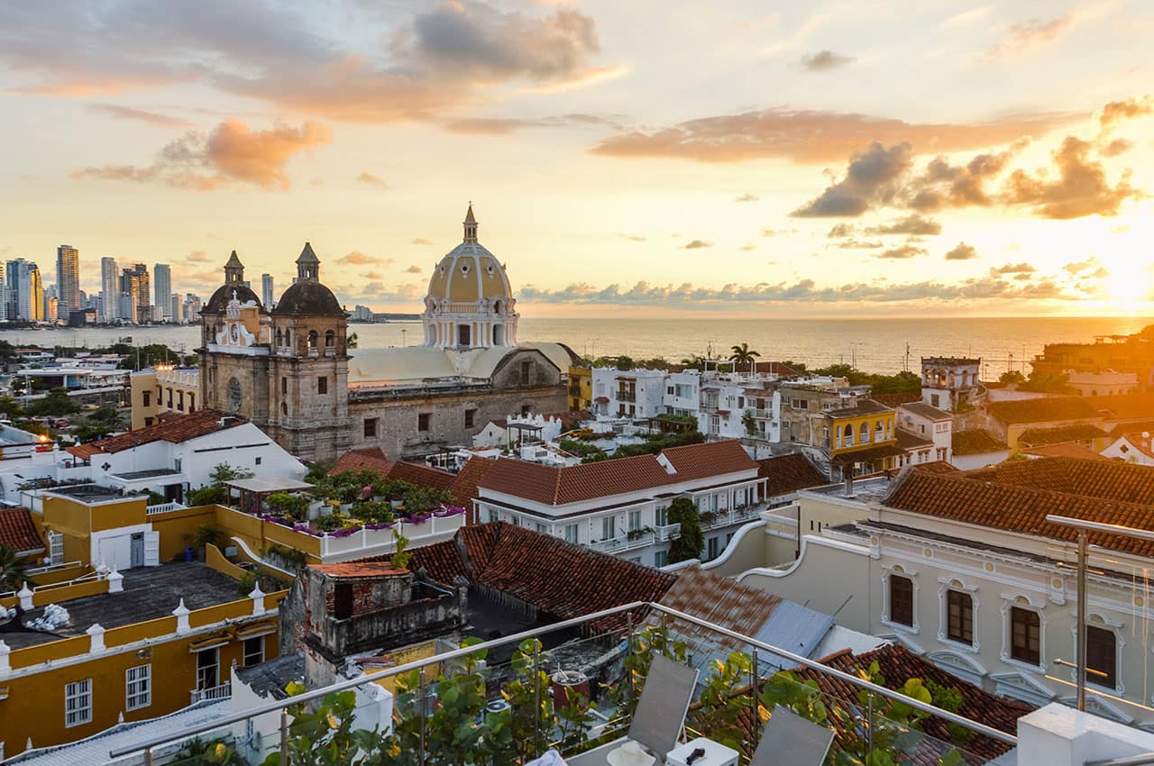 Por do sol em cartagena