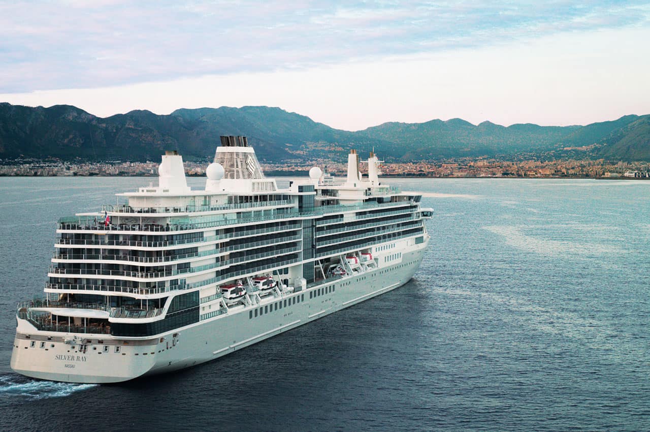 Silver ray off ship exterior mediterranean