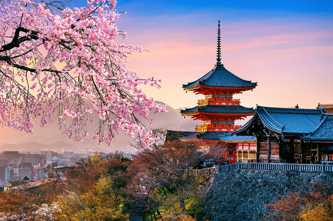 Japao pagode chureito cerejeiras