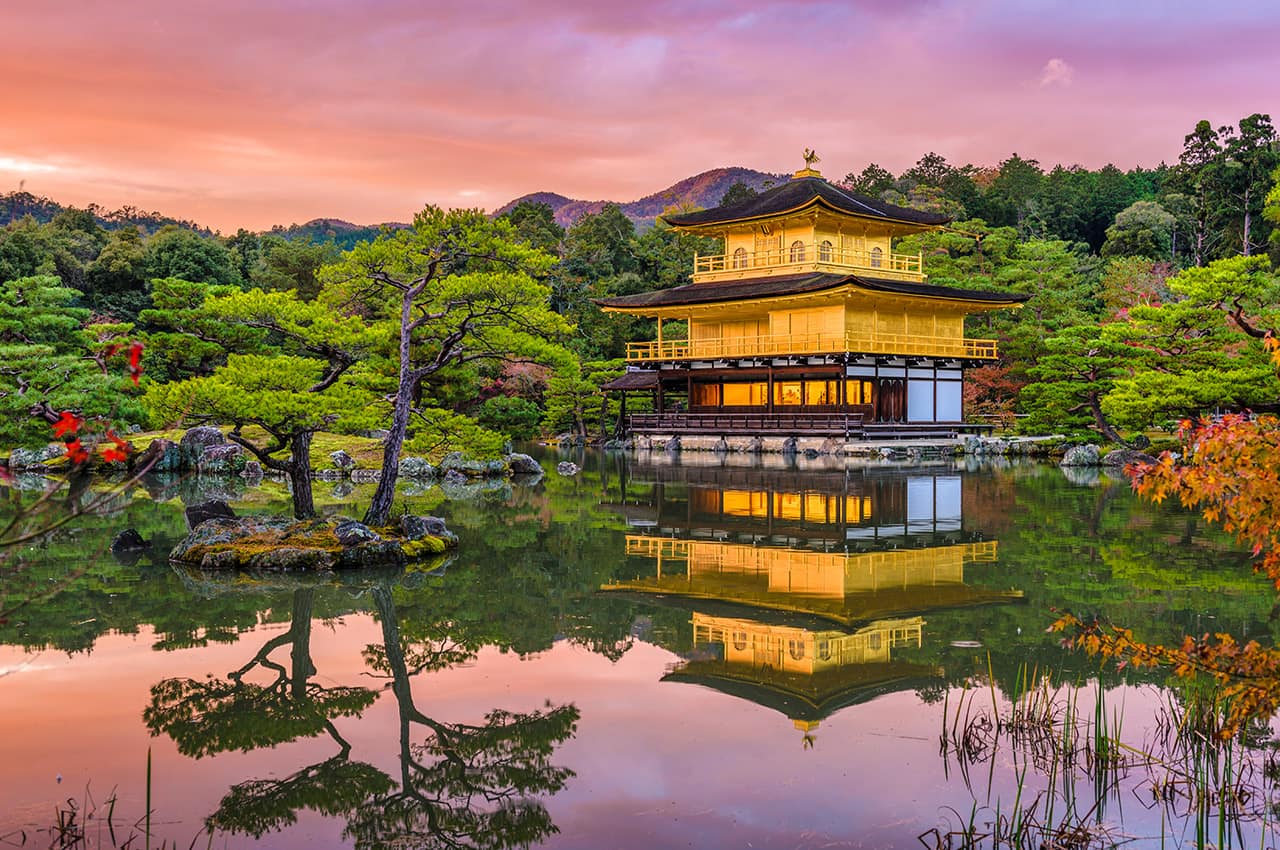 Japao quioto kinkaku ji templo do pavilhao dourado