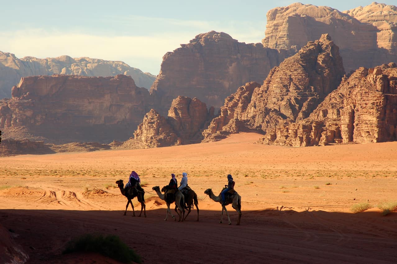 Atividades Jordânia passeios camelo, Deserto Wadi Rum