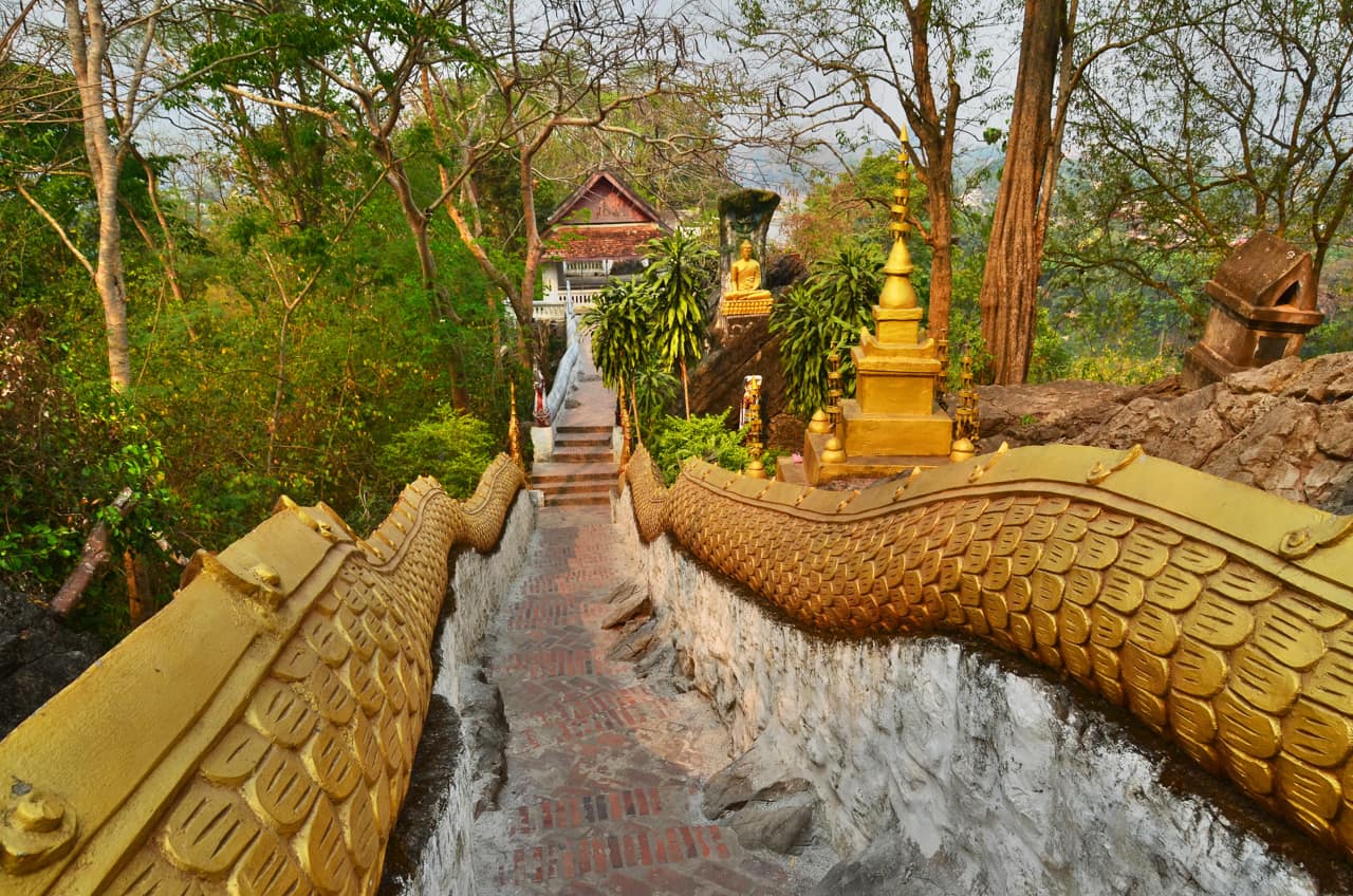 Ponto turístico Monte Phousi, Luang Prabang, Laos turismo