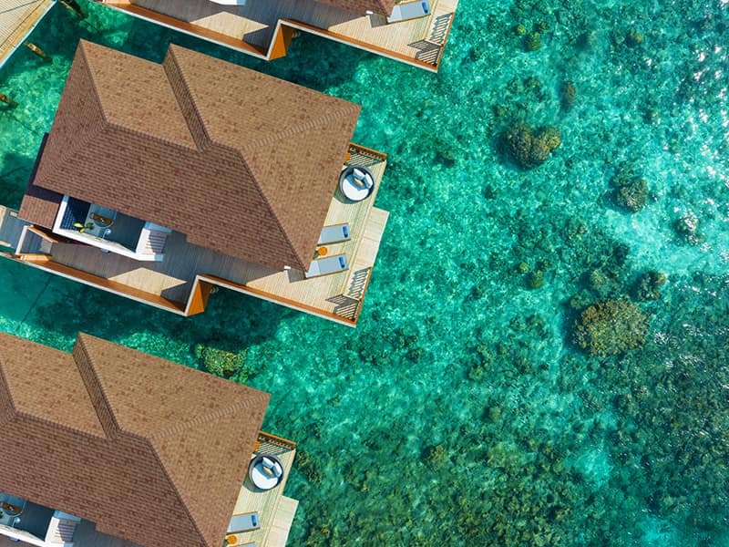 Maldivas avani overwater villa aerea