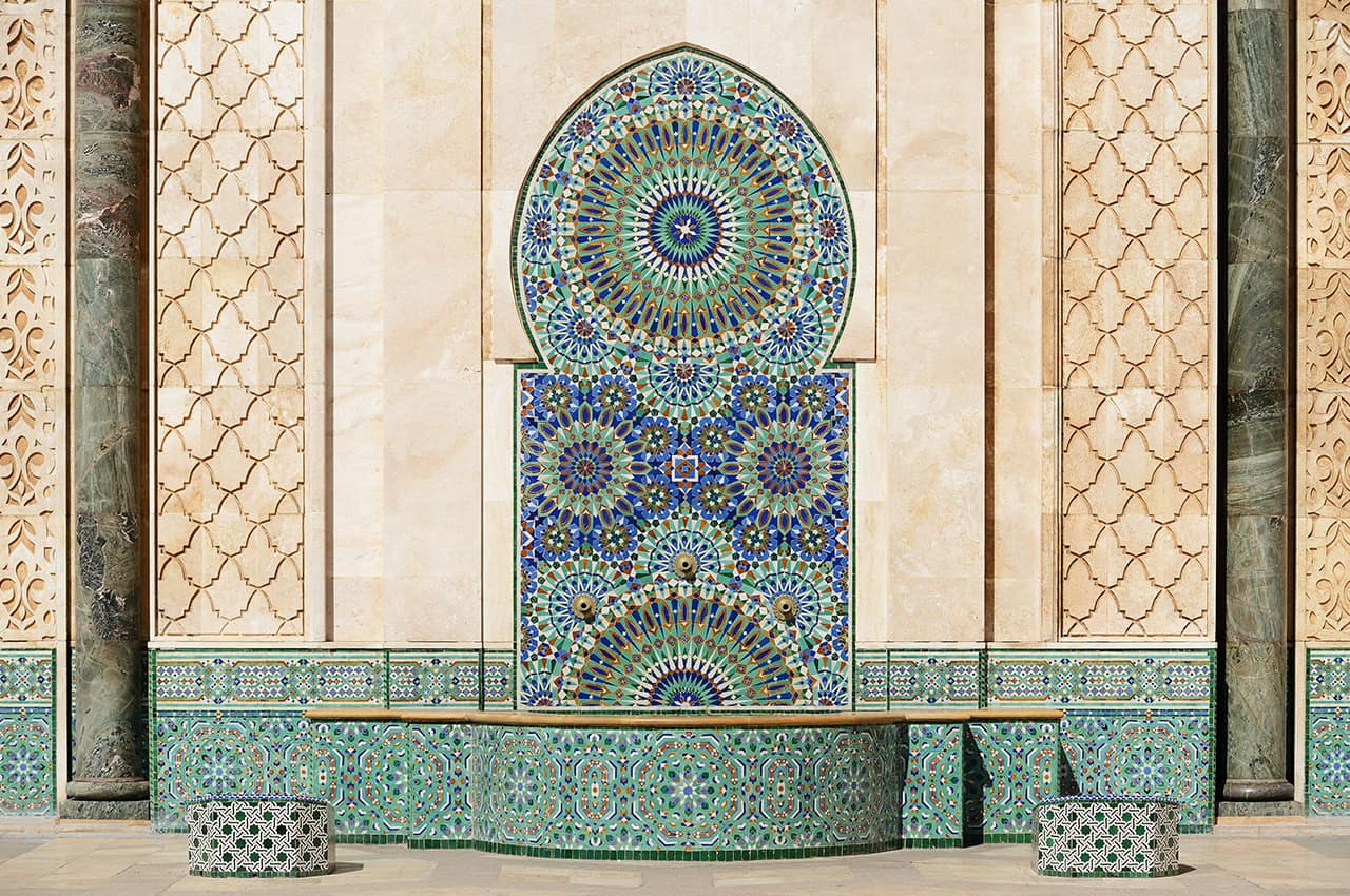 Fonte da Mesquita de Hassan - Casablanca, Marrocos.