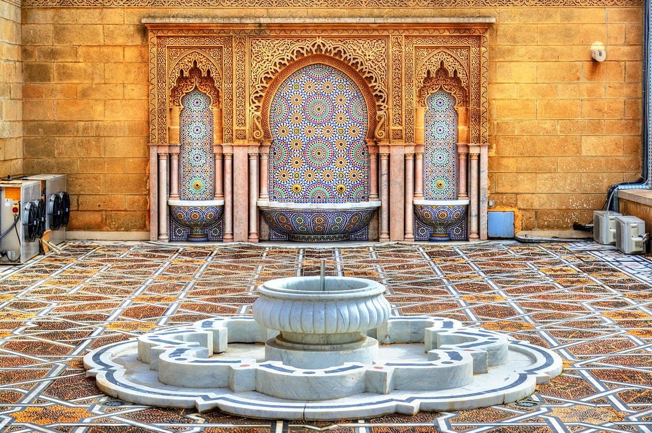Fonte do Mausoléu Mohamed V - Rabat, Marrocos.