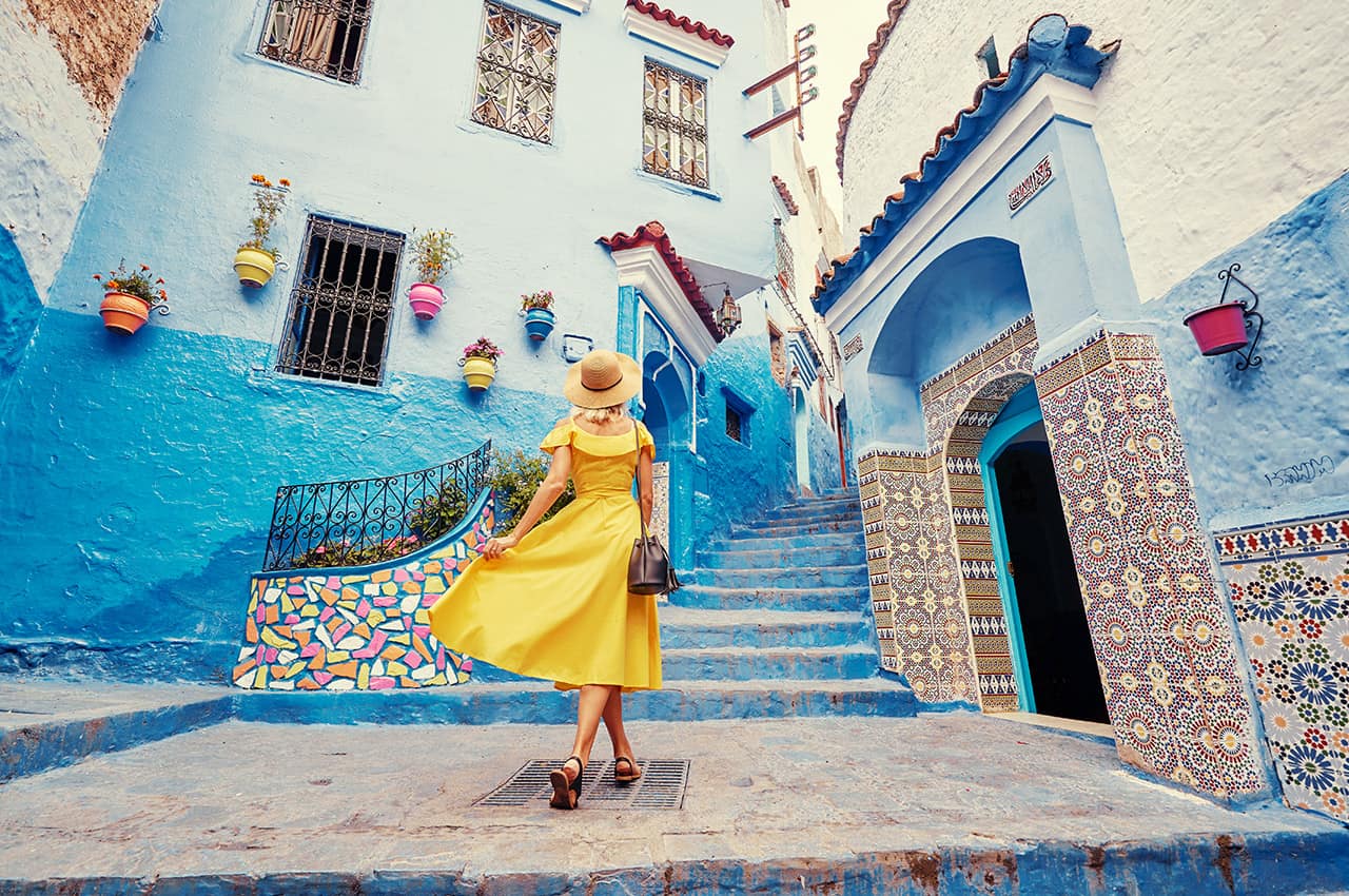 Marrocos chefchaouen mulher