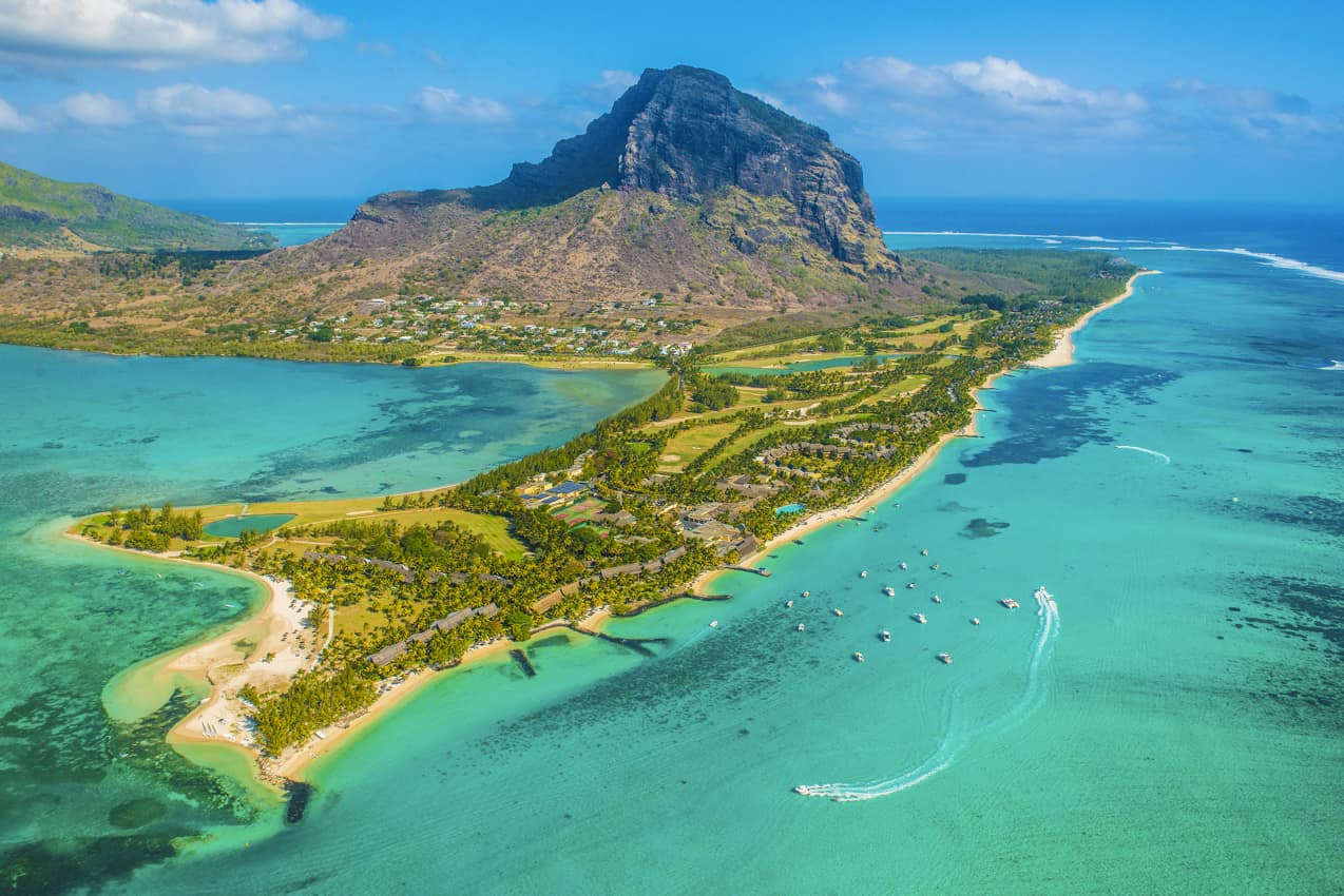 Vista aérea Ilhas Maurício