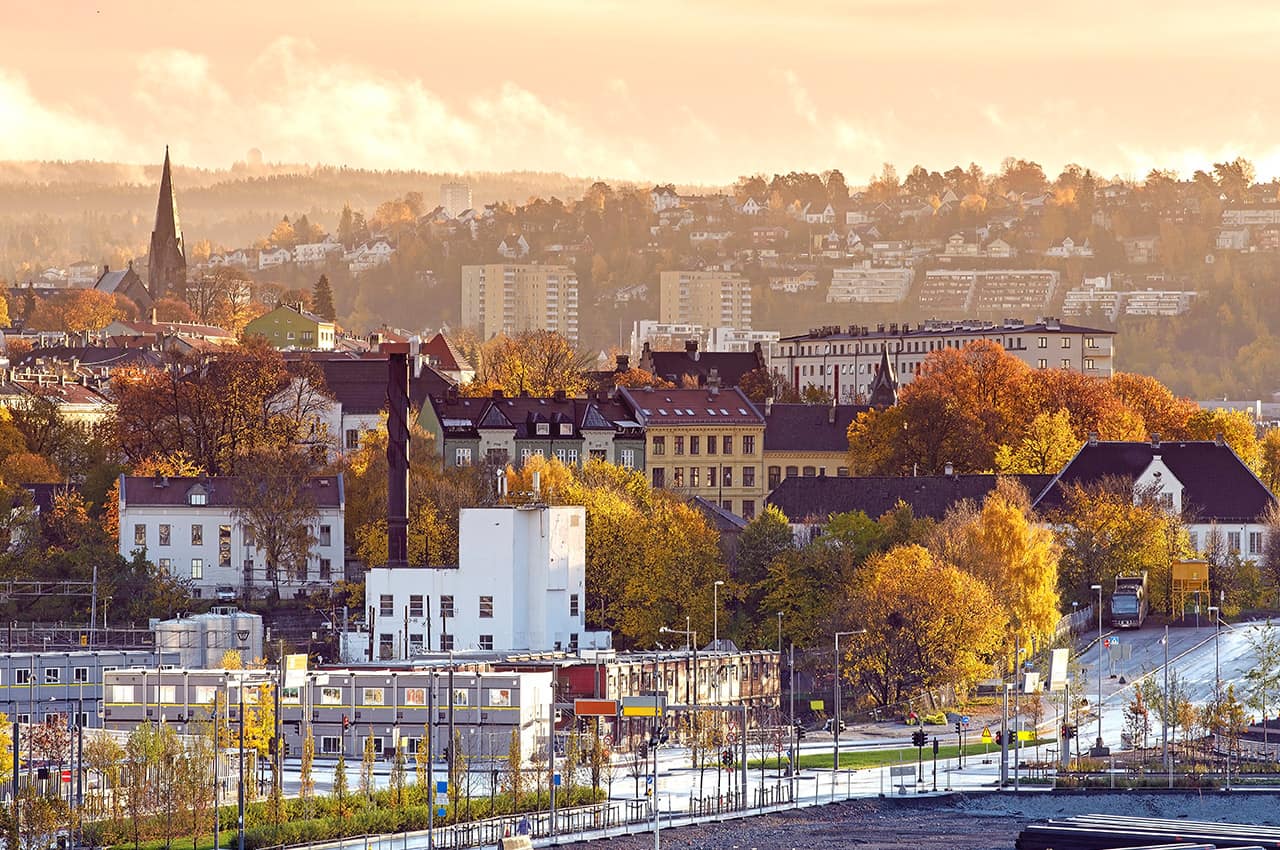 Oslo vista da cidade no roof topda opera