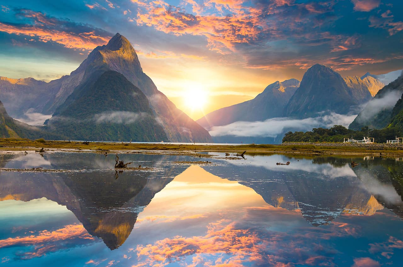Vista do Milford Sound, na Nova Zelândia
