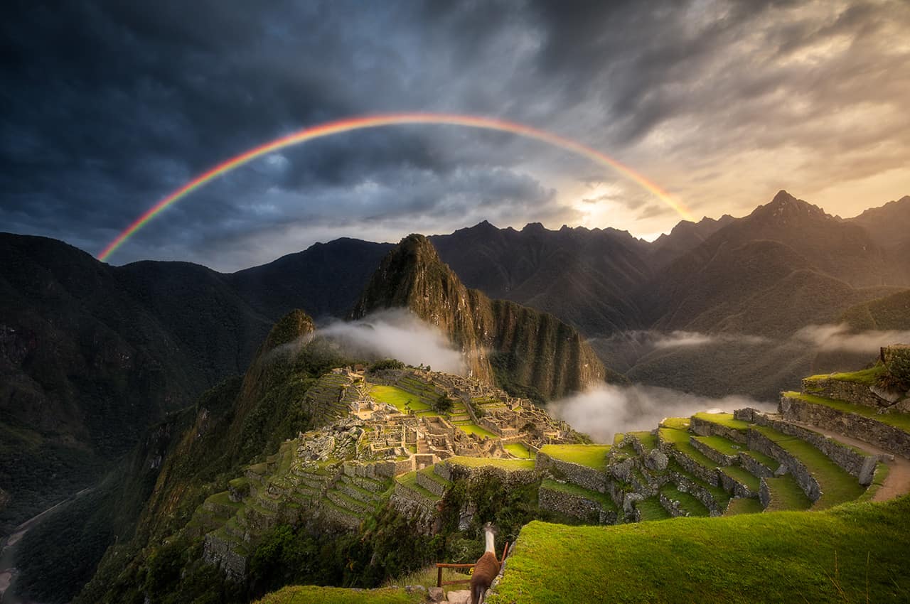 Nascer do sol em machu picchu