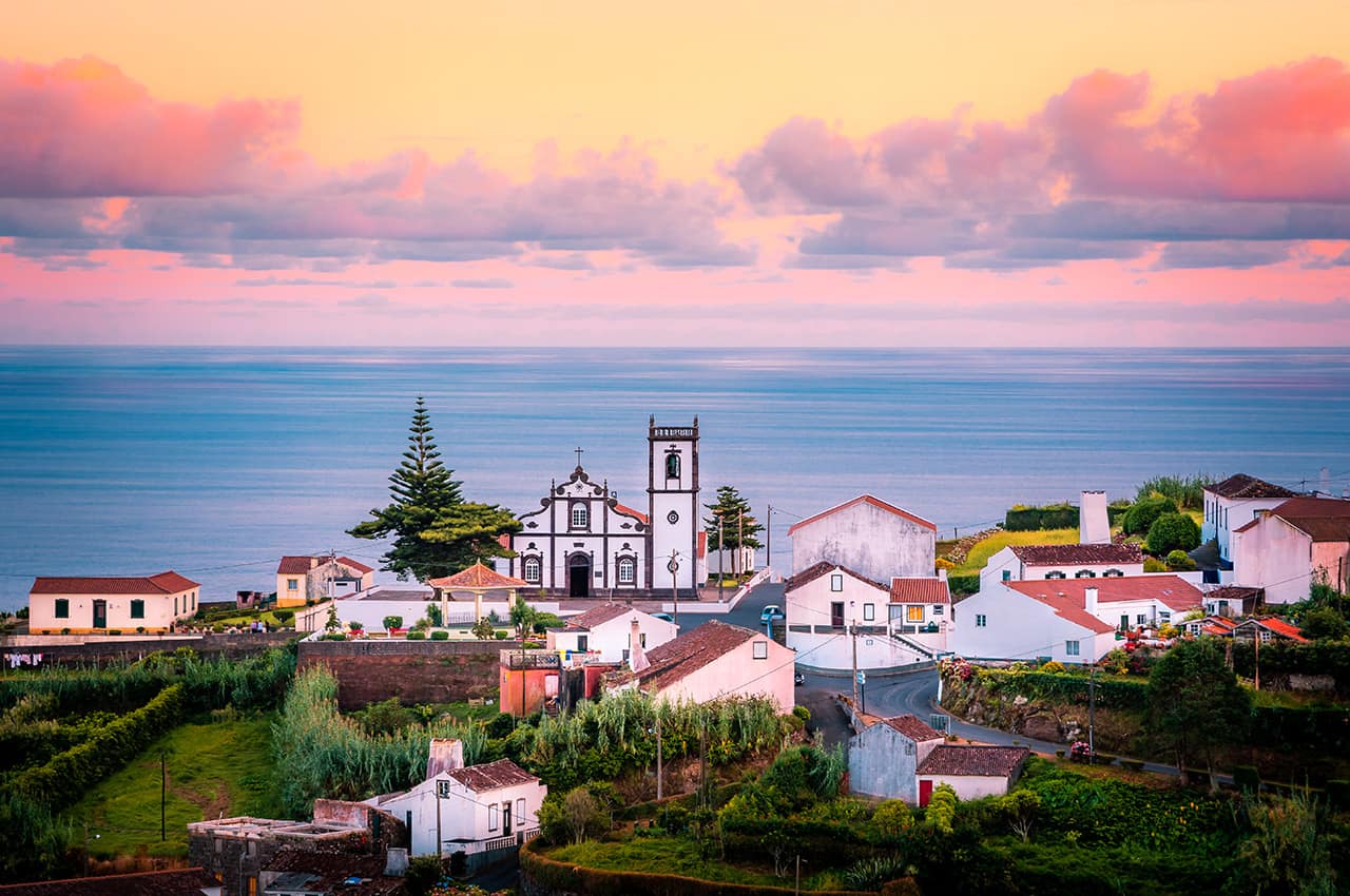 Nascer do sol em sao miguel acores portugal