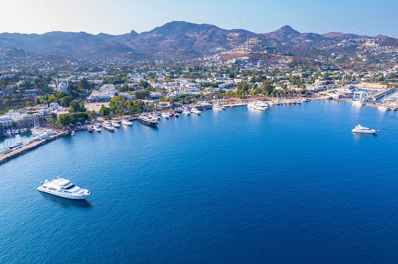 Bodrum turquia vista panoramica drone