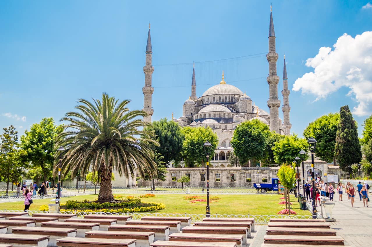 Ponto turístico Mesquista Sultan Ahmed, Istambul, Turquia