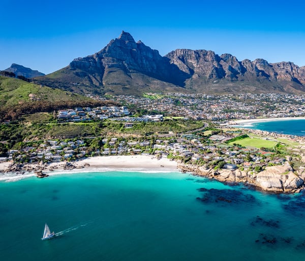 Africa do sul cape town clifton beach aerial