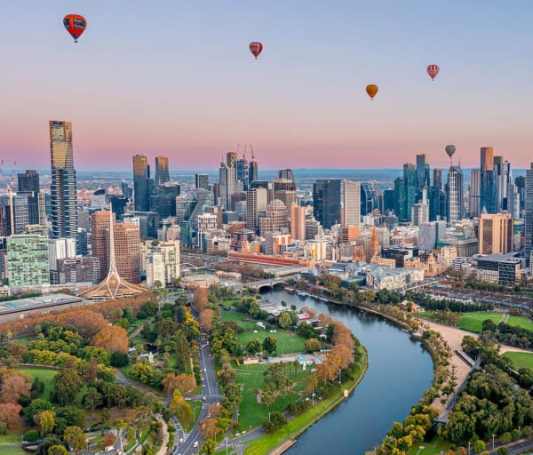 Tourism australia melbourne balao sobre cidade