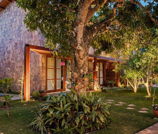 Chapada diamantina refugio na serra area externa luzes