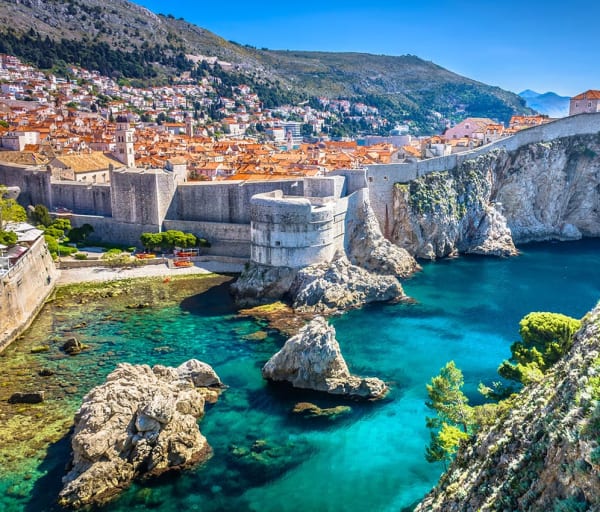 Vista aérea da cidade antiga de Dubrovnik