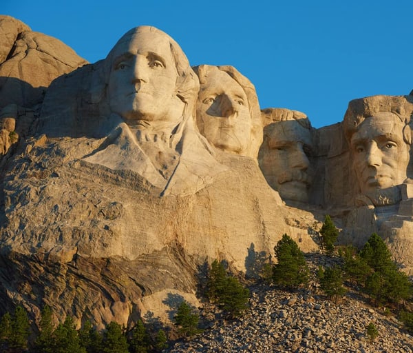 Eua dakota sul monte rushmore close