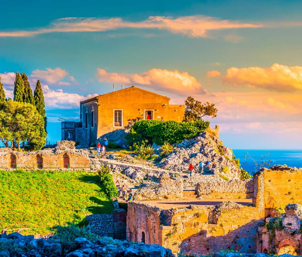 He ruins of taormina theater at