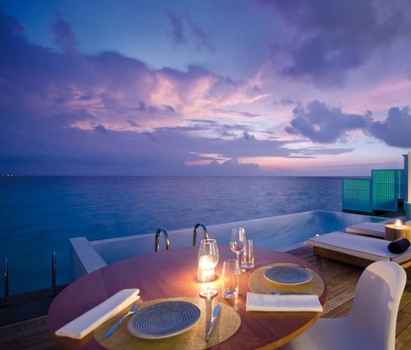 Amilla maldives sunset water pool villa deck