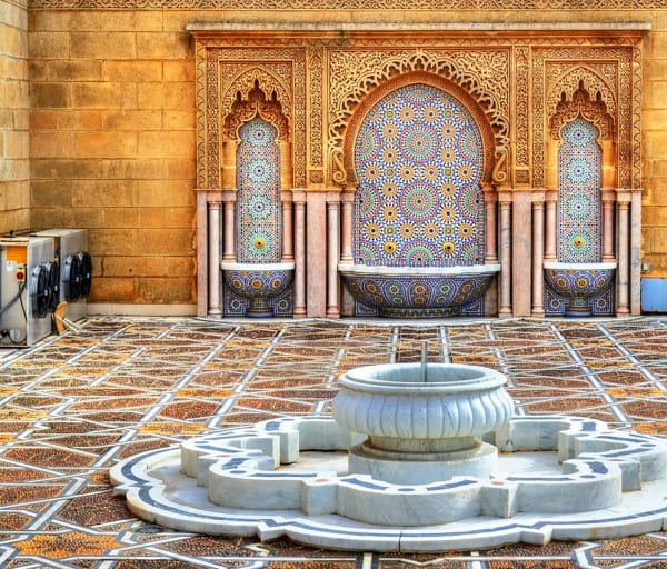 Fonte do Mausoléu Mohamed V - Rabat, Marrocos.