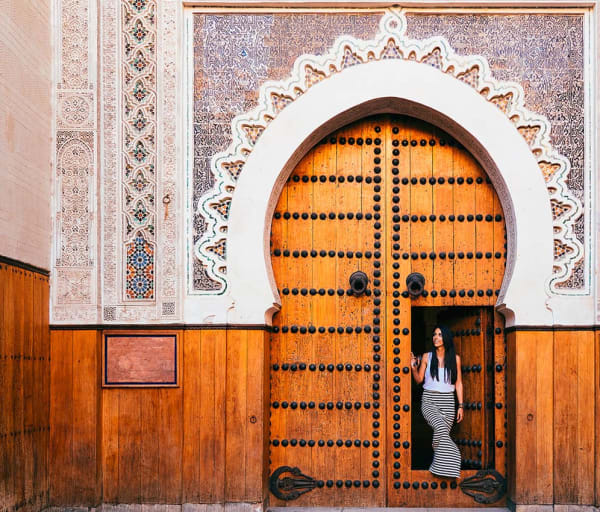 Marrocos fez porta mesquita mulher