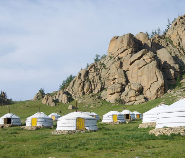 Gers da Mongólia no Parque Nacional Gorkhi Terelji