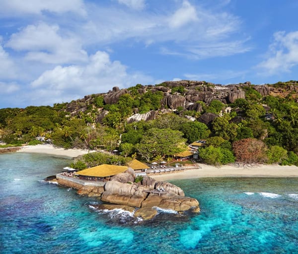 Vista aérea do Six Senses Zil Pasyon, Seychelles