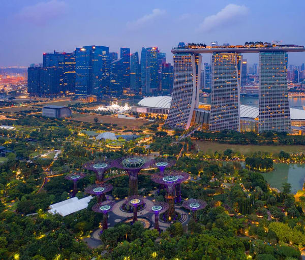 Singapura vista aera distrito financeiro