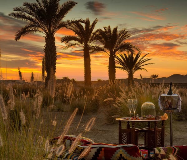 Anantara sahara tozeur resort champagne sunset view