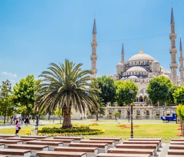 Ponto turístico Mesquista Sultan Ahmed, Istambul, Turquia