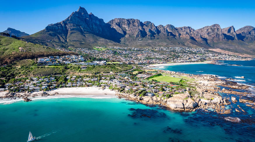 Africa do sul cape town clifton beach aerial