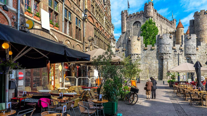 Belgica gent pessoas em rua antiga