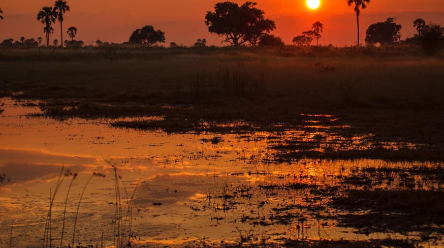 Pôr-do-sol em Botswana