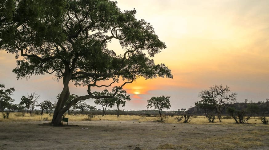 Pôr do sol em Botswana