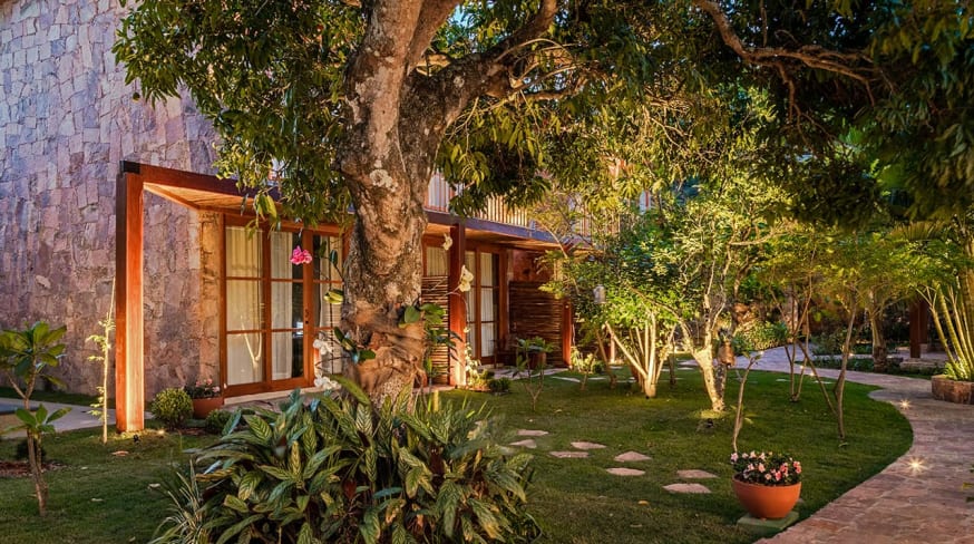 Chapada diamantina refugio na serra area externa luzes