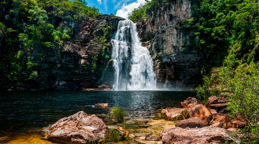 Chapada dos veadeiros goias queda agua view