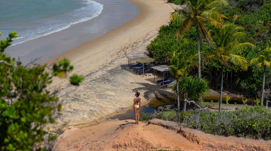 Ponta da juacema bahia caraiva vista pedra hospede