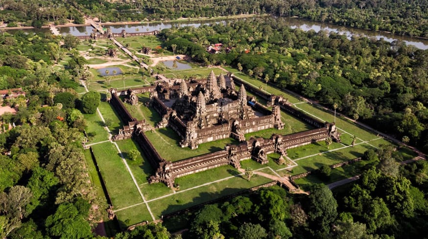 Camboja siemreap angkor wat templo aerea
