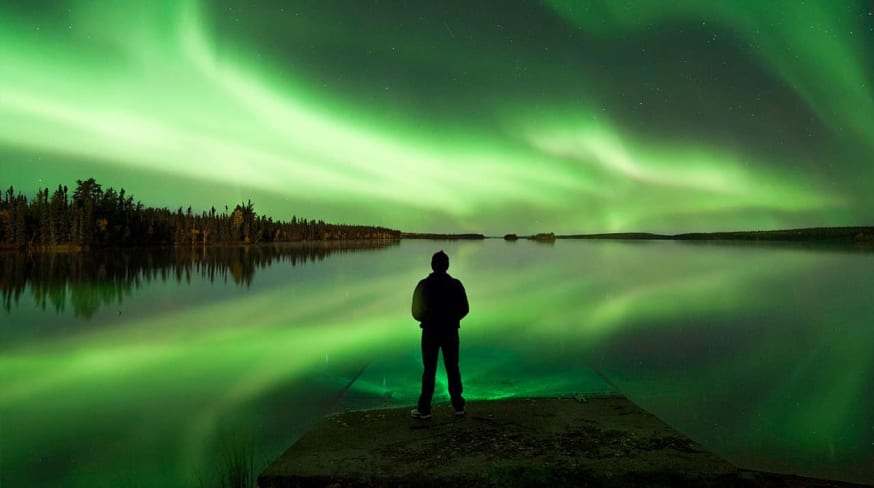 Canada aurora boreal lago