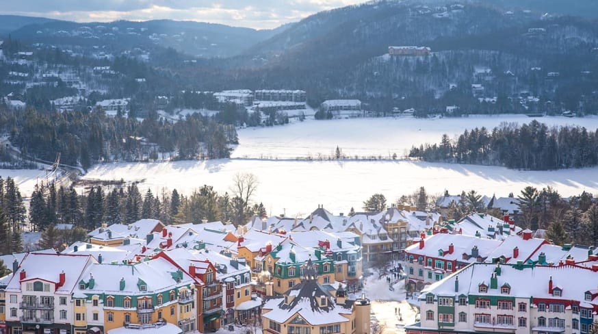 Canada tremblant vista cidade neve
